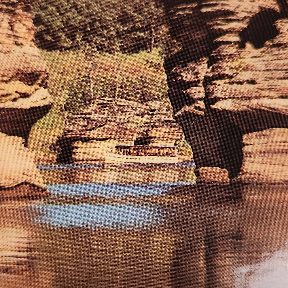 Wisconsin Dells scene on natural wood From 1983!